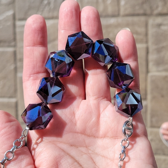 Lia Sophia Mirrored Purple Bead Necklace!! - Picture 6 of 6